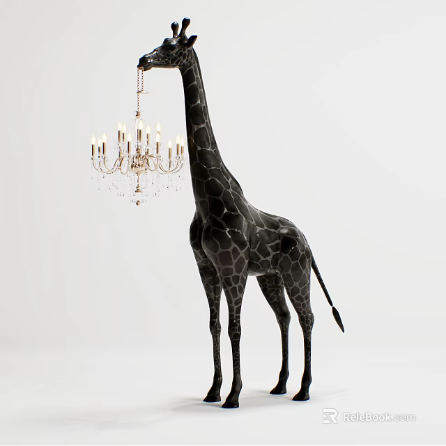Giraffe Shaped Floor Lamp With Unique Modern Design For Interior Decor 3d model 