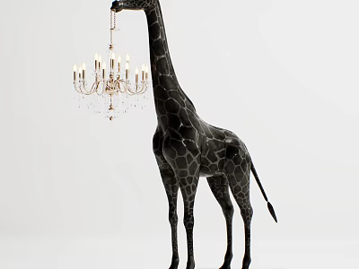 Giraffe Shaped Floor Lamp With Unique Modern Design For Interior Decor 3d model