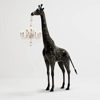 Giraffe Shaped Floor Lamp With Unique Modern Design For Interior Decor 3d model