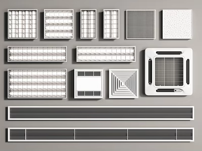 Modern Grille Panel Lights With Various Design Styles For Ceiling Fixtures 3d model