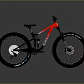 Red Mountain Bike With Black Frame And Large Tires For Off Road Riding