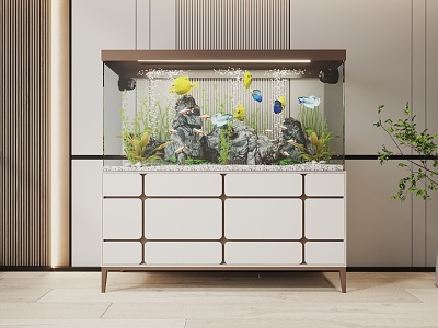 Modern fish tank aquarium model