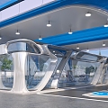 Modern gas station filling station charging station gas station filling station charging station 3d model