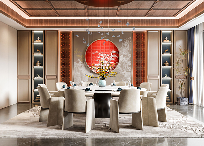 New Chinese Private Room Restaurant Private Room 3d model