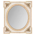 Oval and Rectangular Decorative Mirrors with Ornate Golden White Carved Frames 3d model