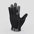 Black Work Gloves With Grey Accents And Wrist Strap Design