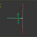 Traditional Wooden Bow With Blue Decorative Design And String For Archery Practice