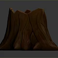 Plant Growing in Natural Tree Stump Planter with Decorative Bark Design