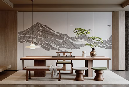 New Chinese Tea Room 3d model