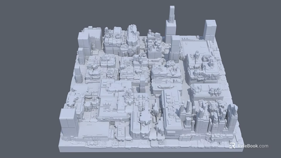 Aerial Planning of 3D Urban City Model with Building Layout and Street Network 3d model 