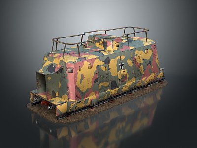 modern train armed train world war ii train armored car military vehicle 3d model