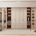 French wardrobe semi-open wardrobe 3d model