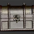 Vintage Decorative Chest With Gold Accents And Ornate Lock Design