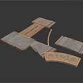 Gray Stone Slab Building Materials With Interlocking Curved Design And Circular Holes