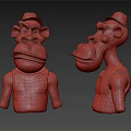 Two Cartoon Monkey Characters With Black Hats Pink Vests And Expressive Faces