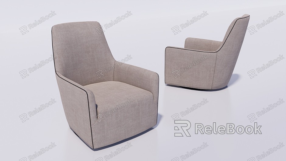 Modern Single-Person Sofa Single-Person Fabric Sofa Stool model