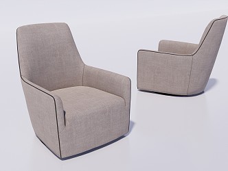 Modern Single-Person Sofa Single-Person Fabric Sofa Stool 3d model