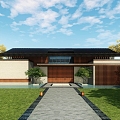 New Chinese Private Villa 3d model