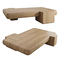 Modern Wooden Coffee Table With Sleek Surface And Minimalist Solid Wood Design 3d model