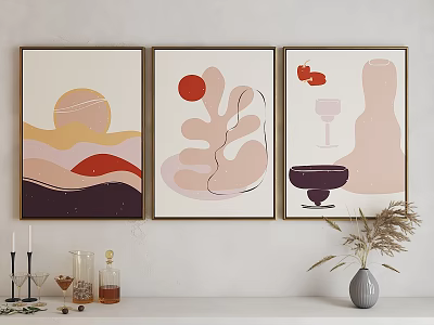 Modern abstract painting art hanging painting 3d model