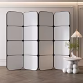 Modern Minimalist Folding Screen With Black And White Panel Design For Living Room Interior