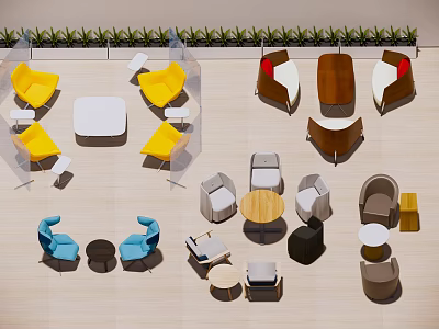 Casual Sofa Set With Various Styles Colors And Matching Coffee Tables For Living Space 3d model