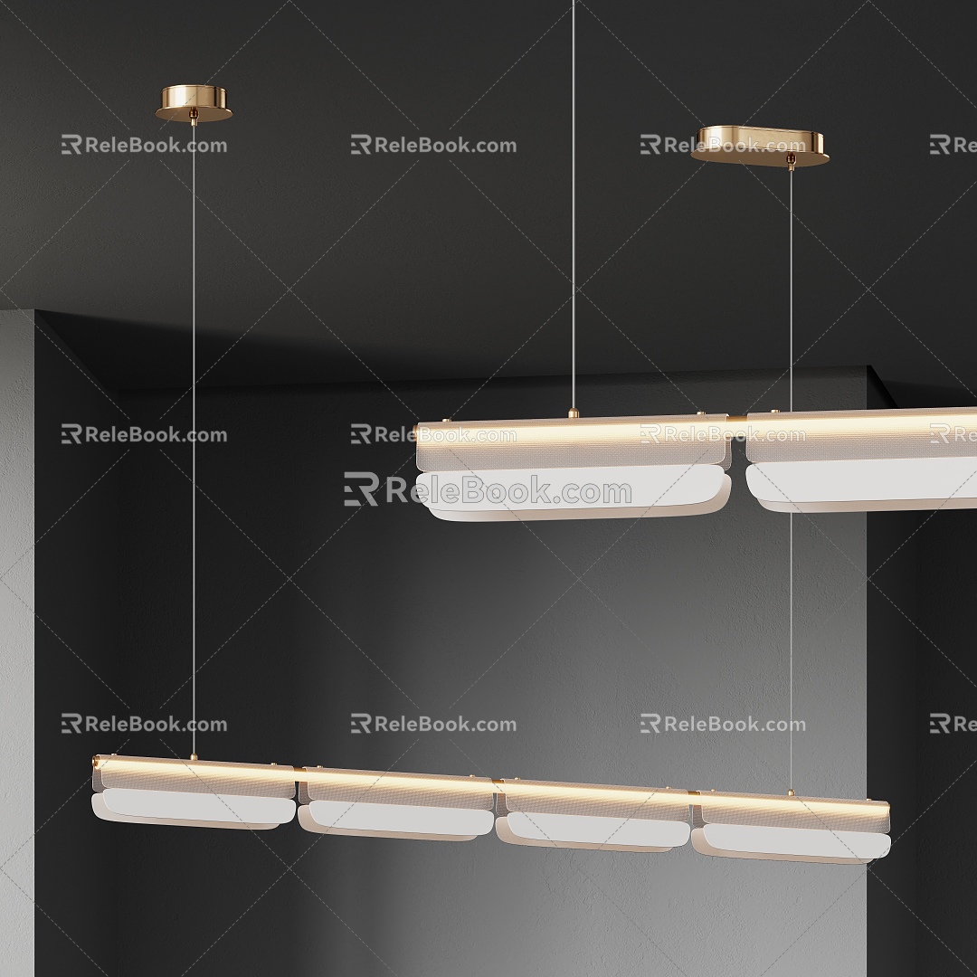 Modern Chandelier Light Luxury Minimalist Cream Style 3d model