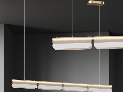 Modern Chandelier Light Luxury Minimalist Cream Style 3d model