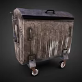Vintage Industrial Metal Equipment Cart With Rolling Wheels And Sturdy Handle