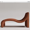 Modern Curved Lounge Chair With White And Brown Velvet Design And Unique Frame