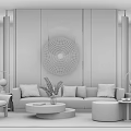 Modern sofa coffee table combination 3d model