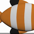 Cute Orange And White Striped Clownfish With Black Fins And Tail As Aquatic Animal