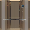 Elegant Modern Elevator Interior Design With Marble Wall Wooden Panels And Control Panel 3d model