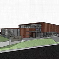 Modern Library Architecture Library 3d model