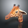 Detailed 3D Giraffe Head Model With Spotted Pattern Ears Horns And Realistic Design