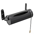 Black Cylindrical Wall Mounted Towel Holder With Chain For Bathroom Use