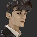 3D Modeled Man With Stylish Short Hair Wearing Black Suit And White Shirt