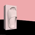 Pink Ribbed Slippers With Soft Texture On Display Box In Pastel Background