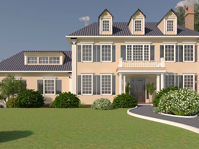 Jane European single-family villa villa appearance 3d model