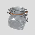 Clear Glass Storage Jar With Metal Clamp And Orange Seal Ring