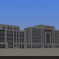 Modern Office Building Featuring Glass Curtain Wall Symmetrical Design And Spacious Front Plaza