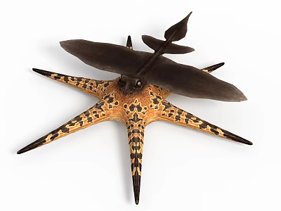 Unique Star Shaped Storage Cabinet Featuring Yellow Black Pattern And Decorative Elements 3d model