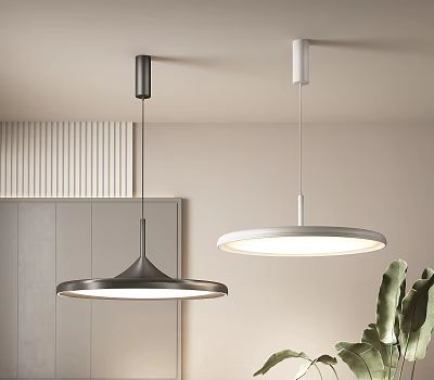 Modern Black And White Pendant Lights With Minimalist Design For Interior Spaces 3d model