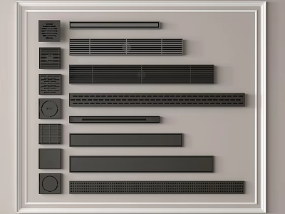 Various Types of Air Conditioner Vents with Different Designs and Styles 3d model