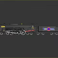 Detailed Black Model Train With 5500 Number And Blue Yellow Logo