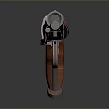 Tactical Pistol Featuring Wooden Grip Metal Barrel And Modern Design Details