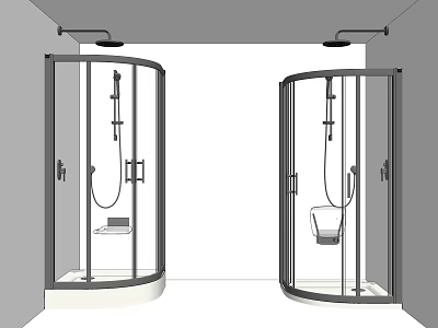 Dual Glass Shower Enclosures With Modern Design And Functional Shower Features 3d model