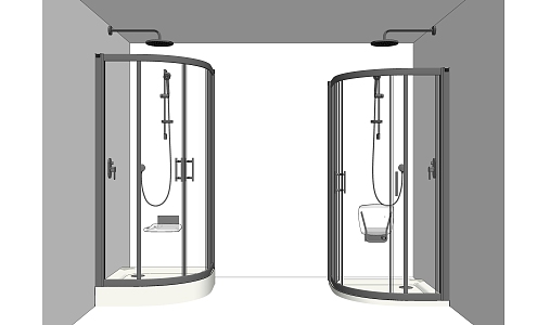 Modern shower room finished corner shower room combination 3d model