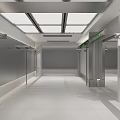 Modern Clothing Store Interior With Display Racks Lighting And Cashier Counter