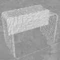 Transparent Rippled Texture Stool For Modern Interior Decor And Home Design